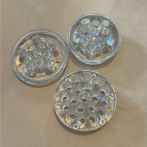 Clear Glass Flower Frogs Set of 3